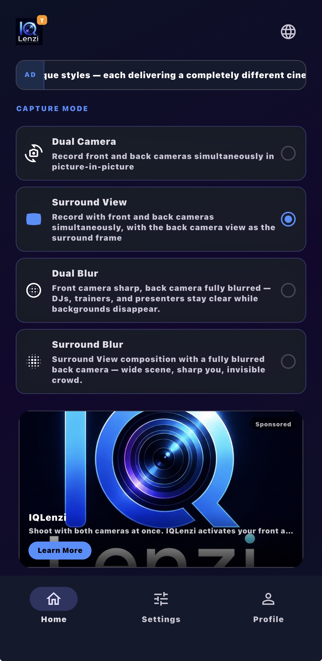 Capture Modes